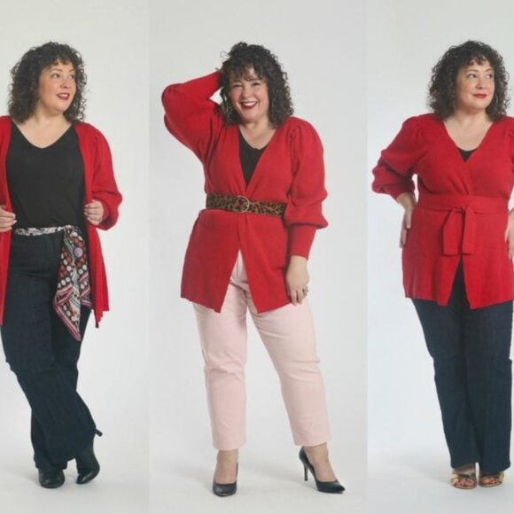CABI NWT Caberet Cardigan in Moulin Rouge Red - Picture 1 of 12